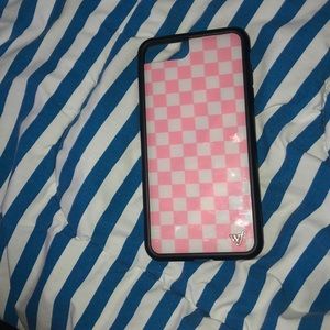 Wildflower iPhone 8 Plus pink checkered